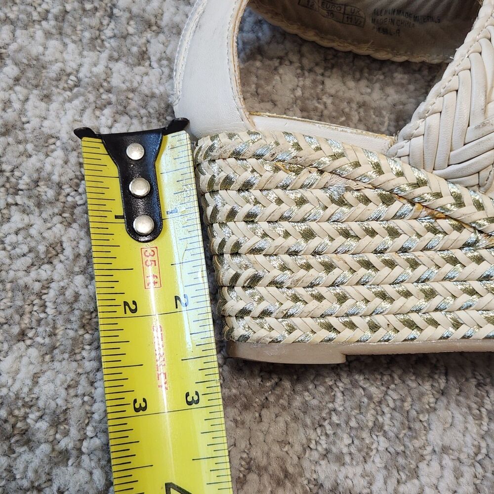 Stuart Weitzman girl Akilah Sparkle Off-White Wedge Espadrille Sandal size 12 - Picture 10 of 10